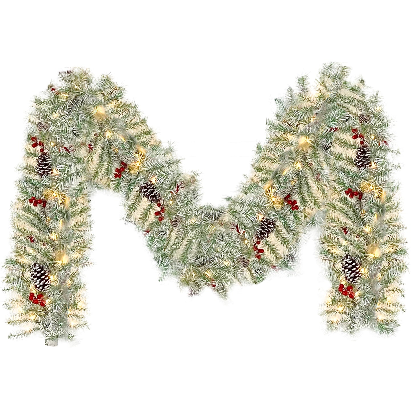 Xmas Tree Artificial Christmas 4-Piece Set,Garland, Wreath and Set of 2 Entrance Trees X-mas