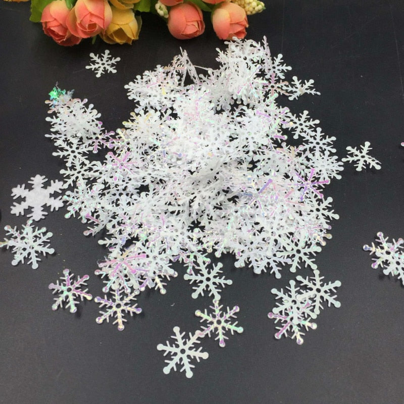 200pcs 3cm Christmas Tree Decorations Snowflakes