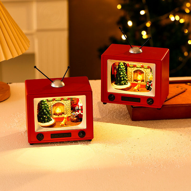 Christmas gifts will spin with music, resin TV, desktop ornaments