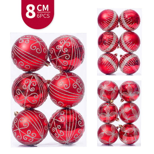 8CM/6 pcs painted Christmas balls