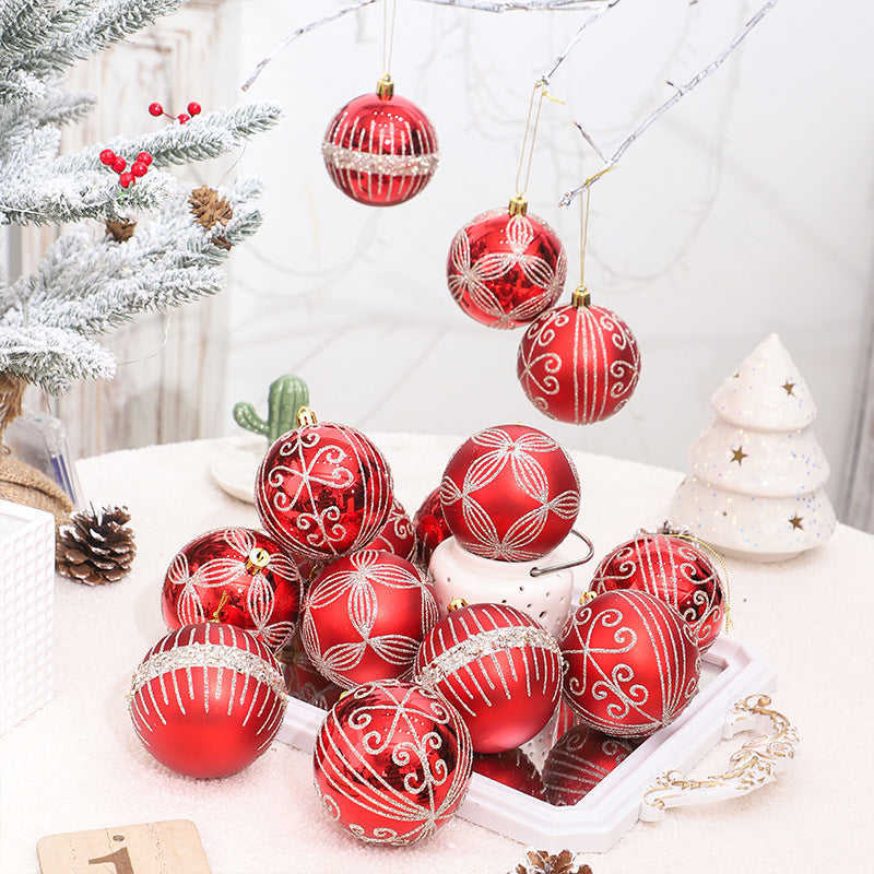 8CM/6 pcs painted Christmas balls