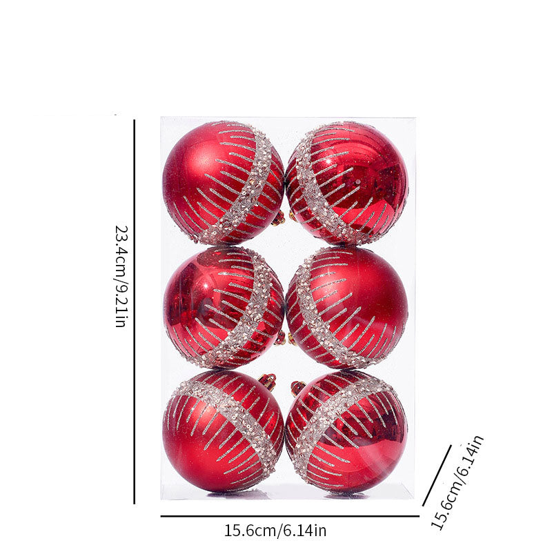 8CM/6 pcs painted Christmas balls