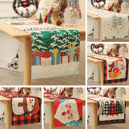 Christmas Decoration Linen Table Flag