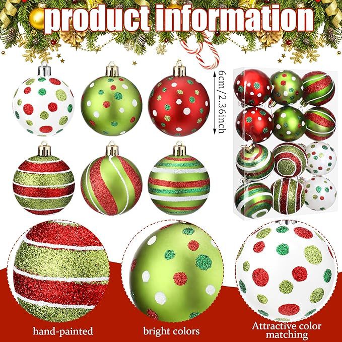 New hand-painted electroplated plastic Christmas ball set