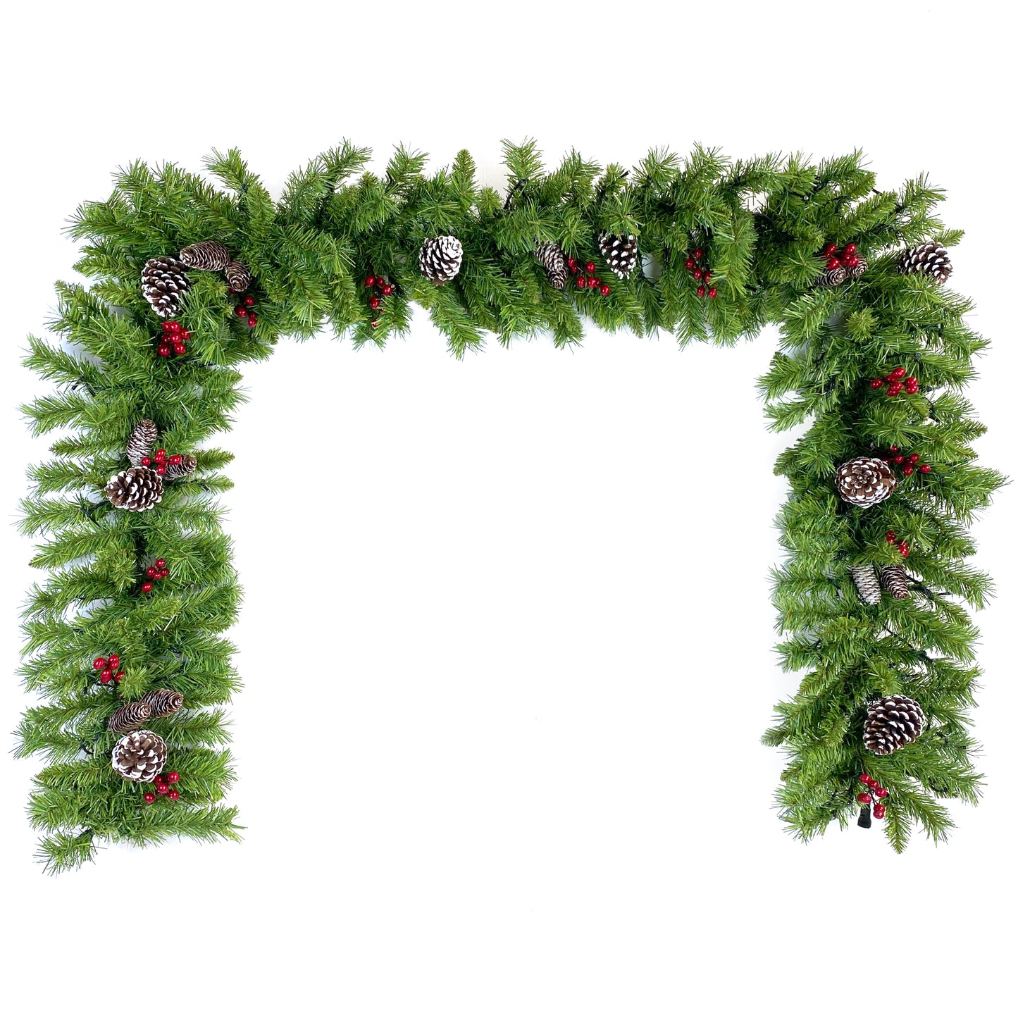 Christmas Tree Artificial Christmas 4-piece Set, including flower wreath, flower wreath, and 2 entrance trees, with LED lights