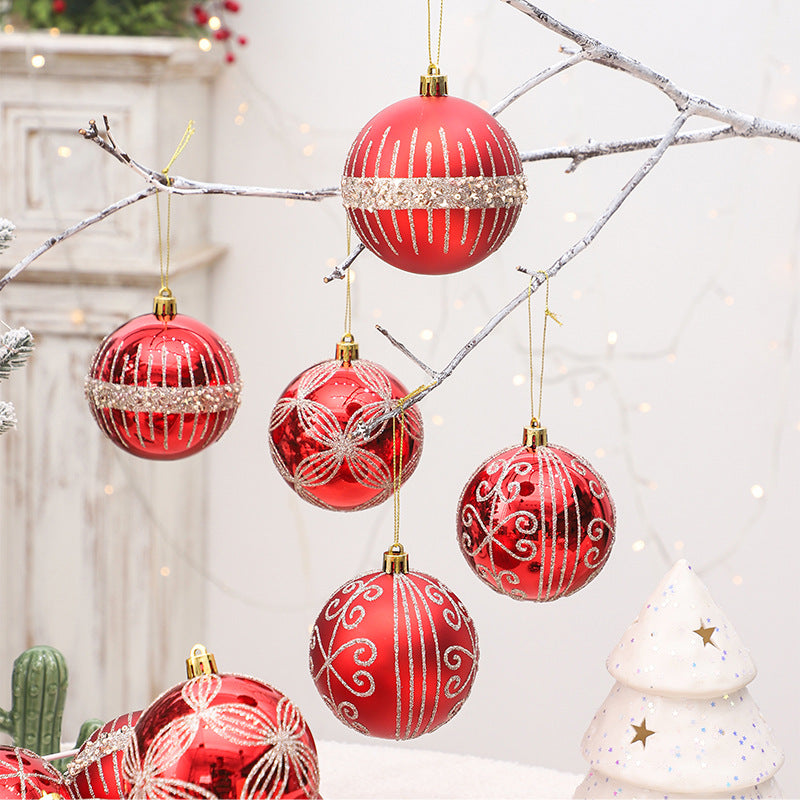 8CM/6 pcs painted Christmas balls