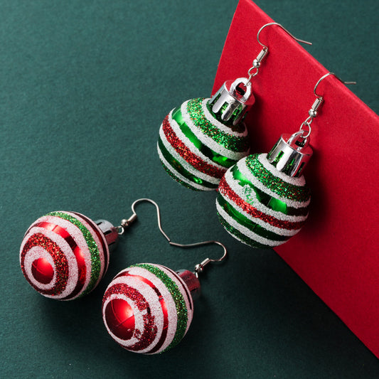 Christmas Ball Stripe Earrings