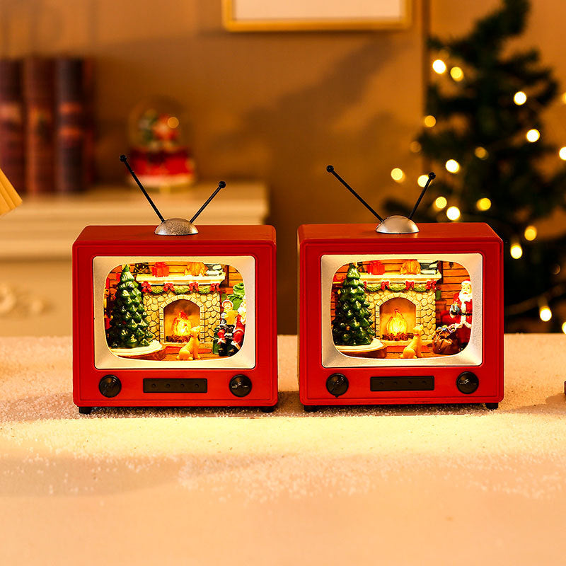 Christmas gifts will spin with music, resin TV, desktop ornaments