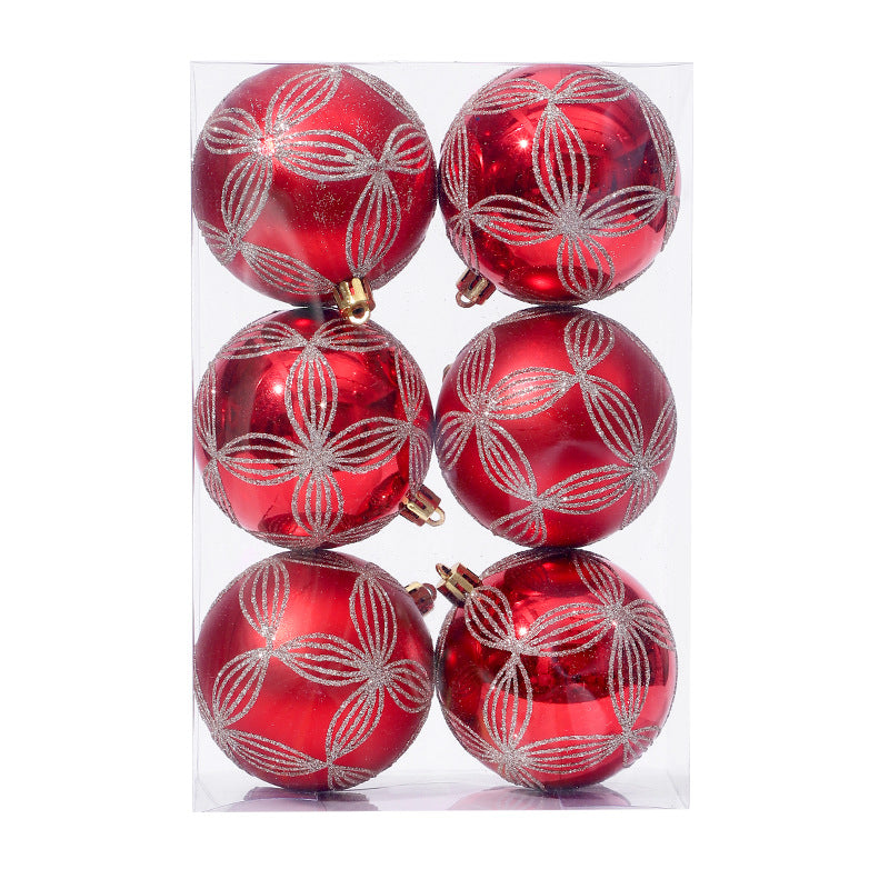 8CM/6 pcs painted Christmas balls