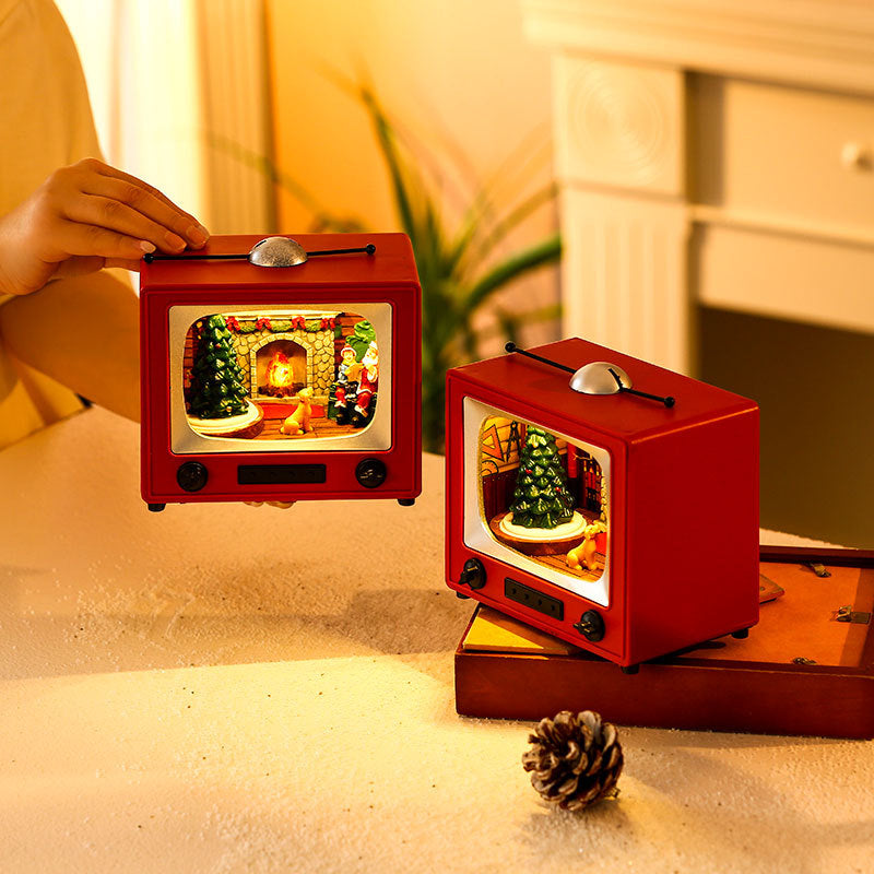 Christmas gifts will spin with music, resin TV, desktop ornaments