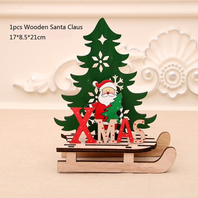 Merry Christmas Santa Claus Wooden Pendants Ornaments