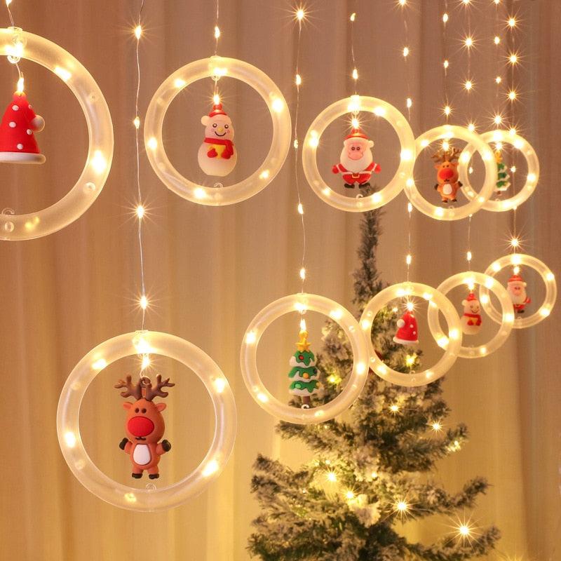 Merry Christmas Santa Claus LED Curtain