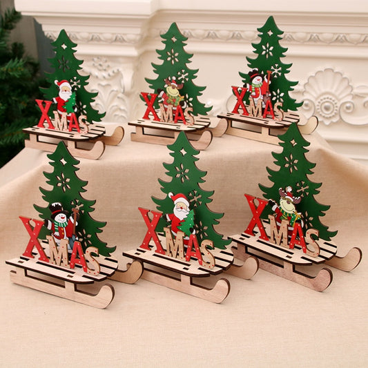 Merry Christmas Santa Claus Wooden Pendants Ornaments