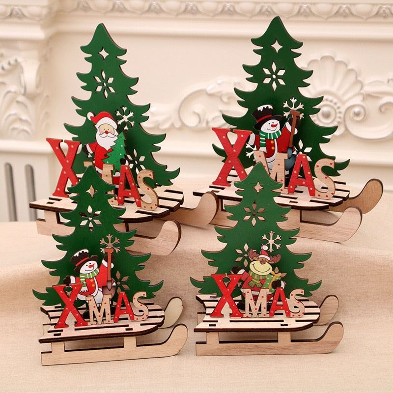 Merry Christmas Santa Claus Wooden Pendants Ornaments