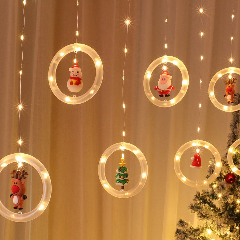 Merry Christmas Santa Claus LED Curtain