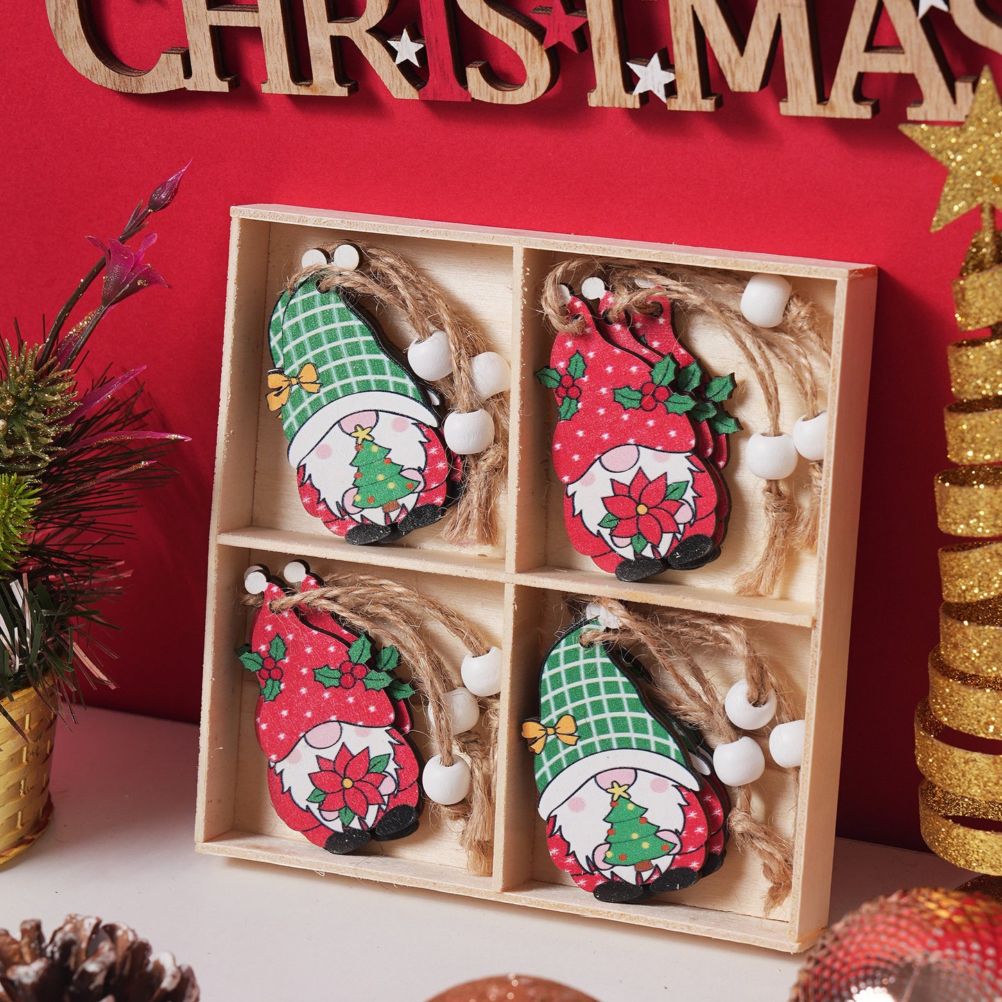 Christmas Ornament Wooden Gift Box