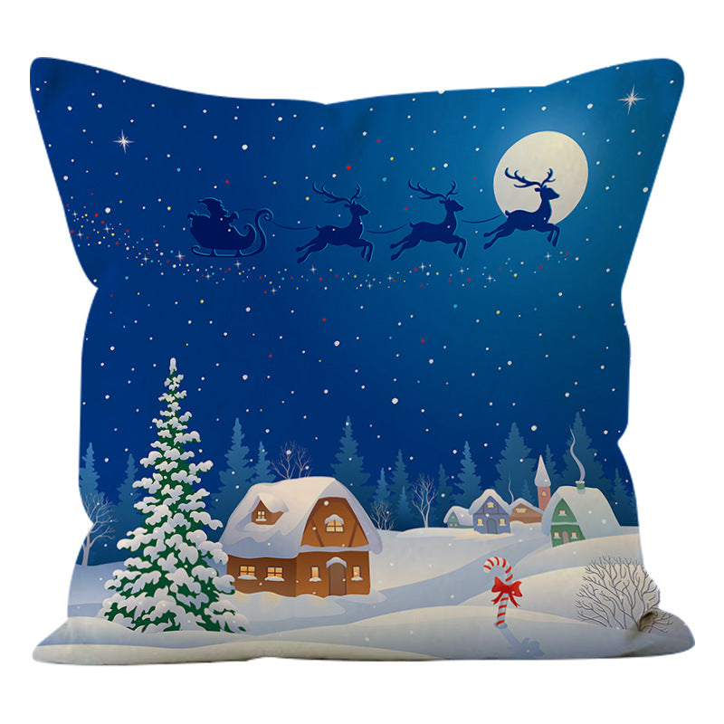 Christmas snowman linen pillowcase