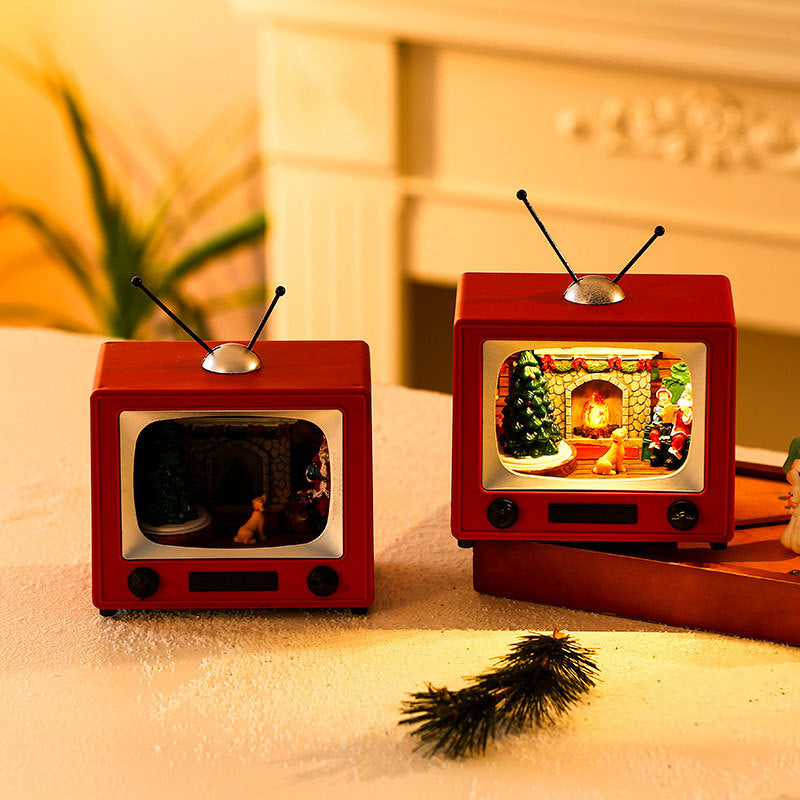 Christmas gifts will spin with music, resin TV, desktop ornaments