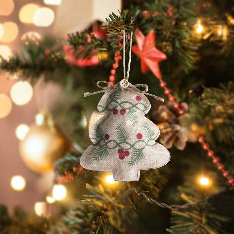 Christmas linen pendant decorations