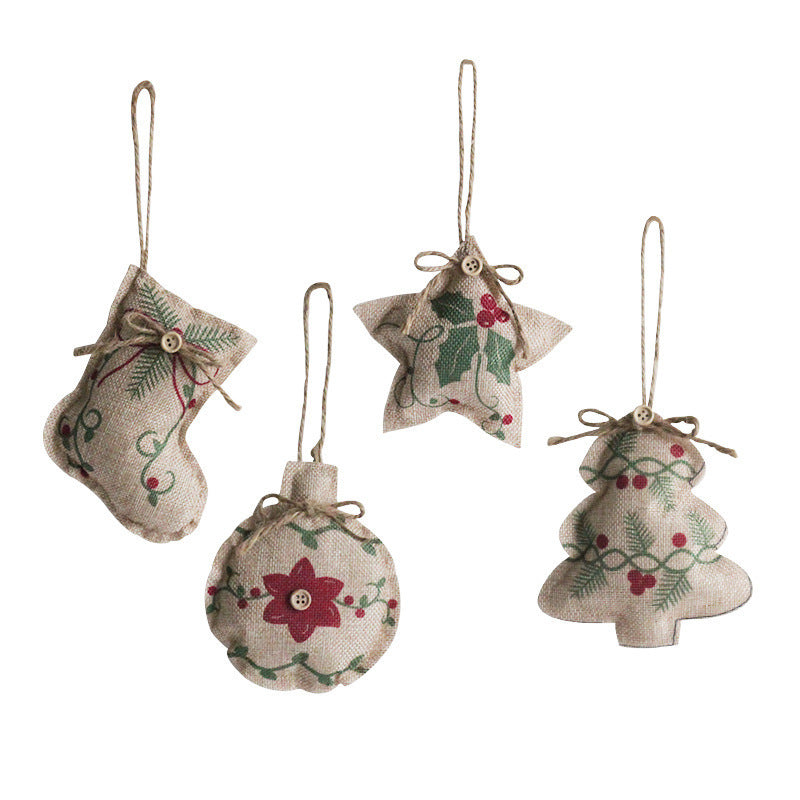 Christmas linen pendant decorations