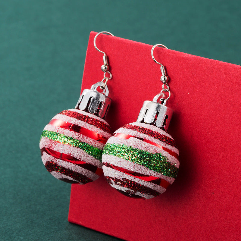 Christmas Ball Stripe Earrings