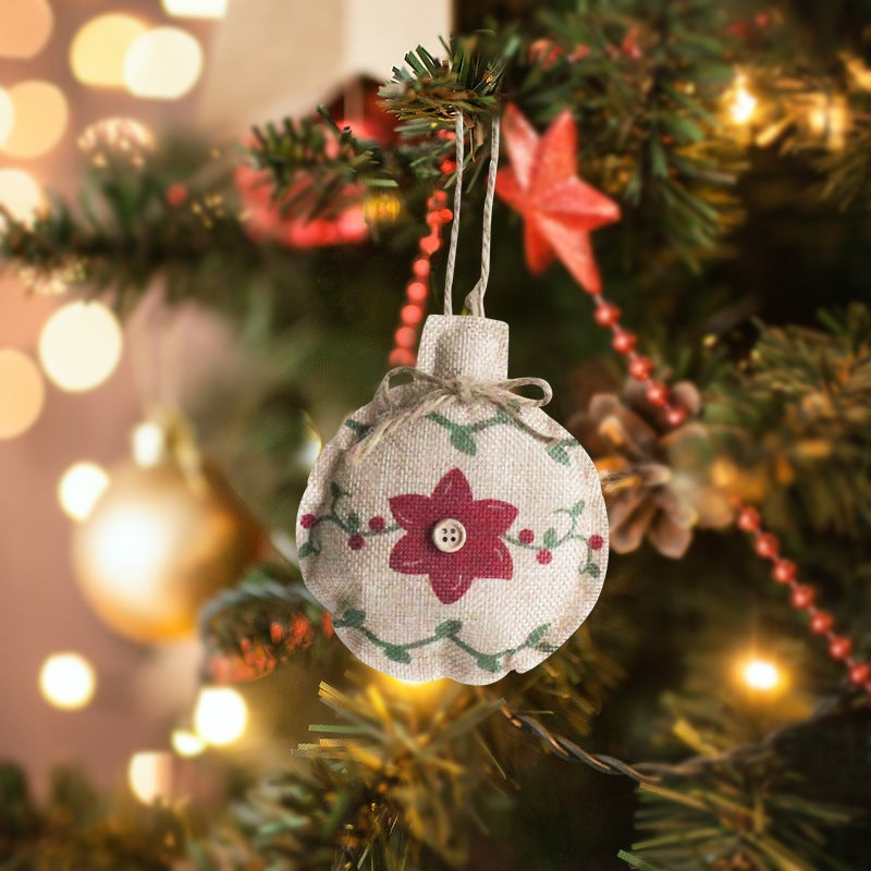 Christmas linen pendant decorations