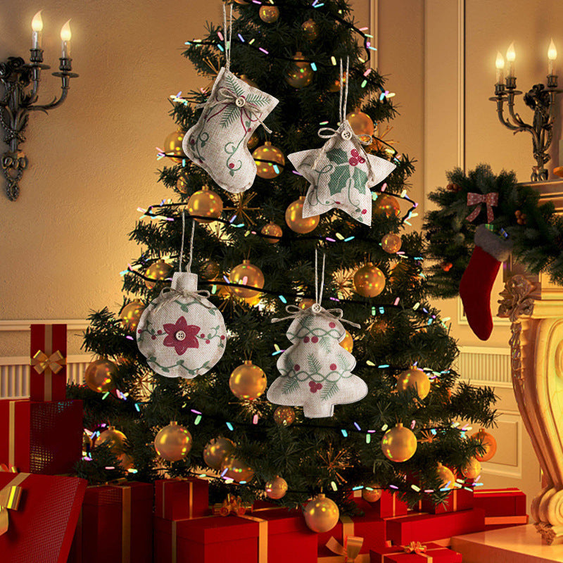 Christmas linen pendant decorations