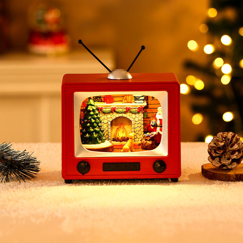 Christmas gifts will spin with music, resin TV, desktop ornaments