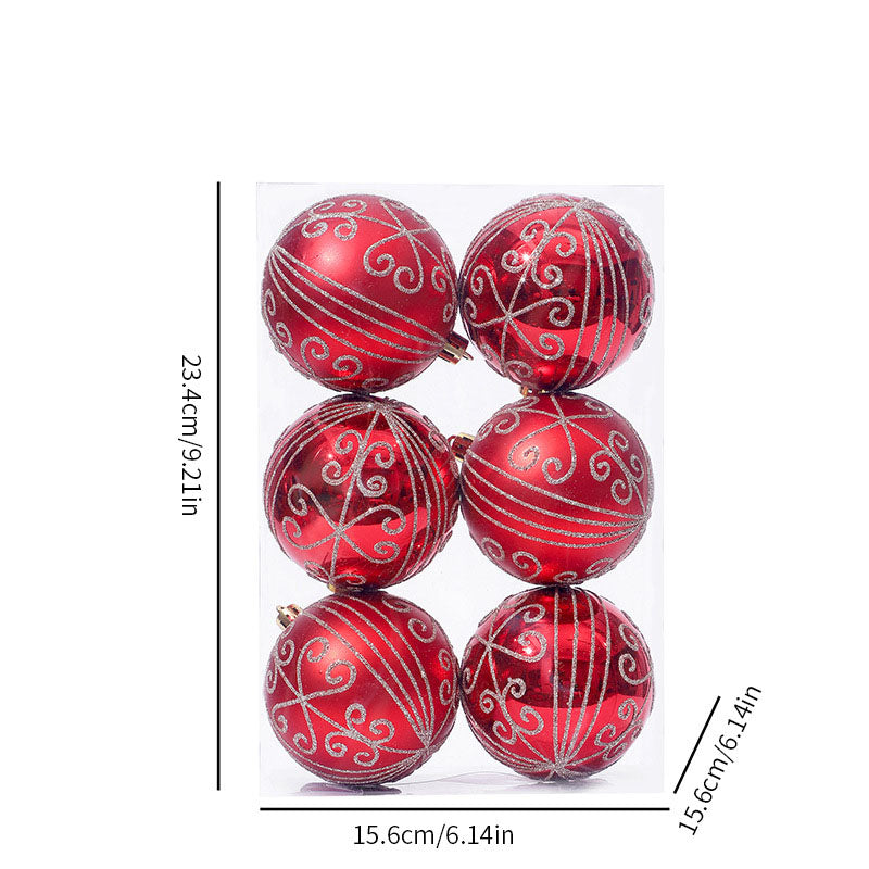 8CM/6 pcs painted Christmas balls