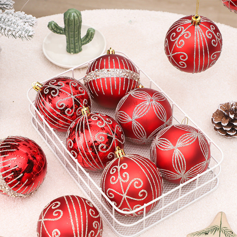 8CM/6 pcs painted Christmas balls