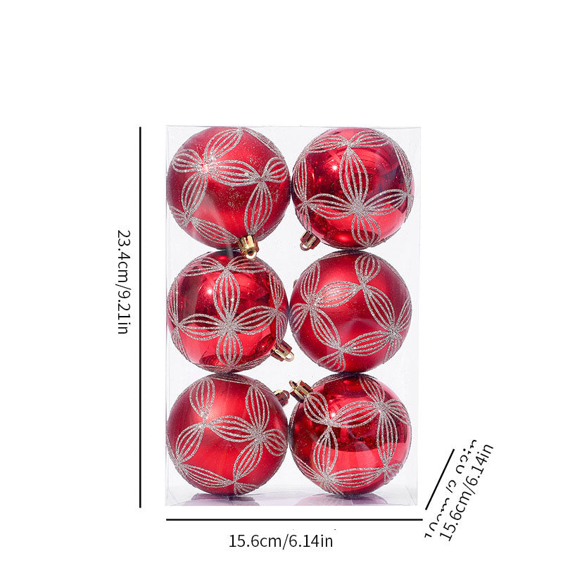 8CM/6 pcs painted Christmas balls