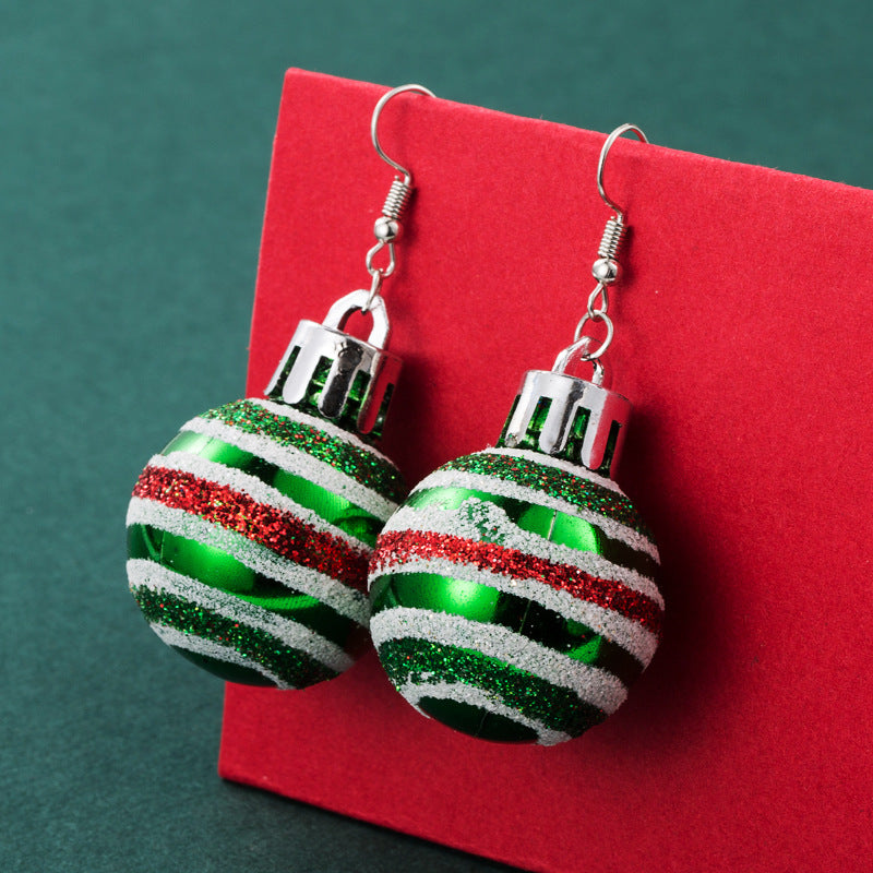 Christmas Ball Stripe Earrings