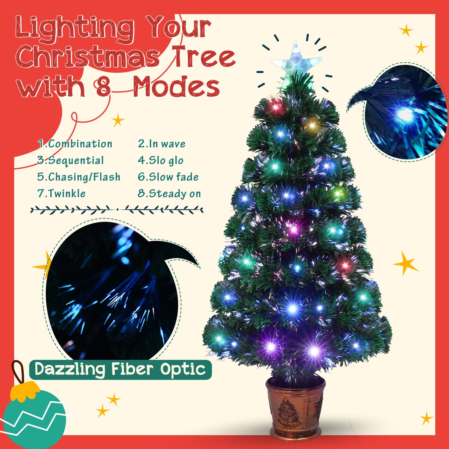 4-piece Christmas artificial tree set