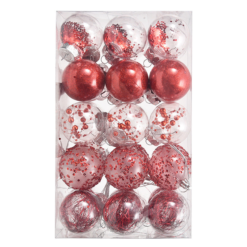 6cm30PCSpet Transparent Christmas Ball Set