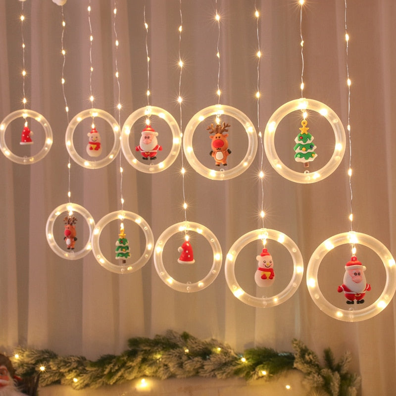 Merry Christmas Santa Claus LED Curtain