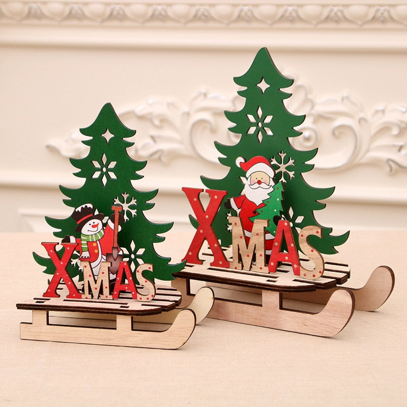 Merry Christmas Santa Claus Wooden Pendants Ornaments