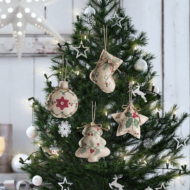 Christmas linen pendant decorations