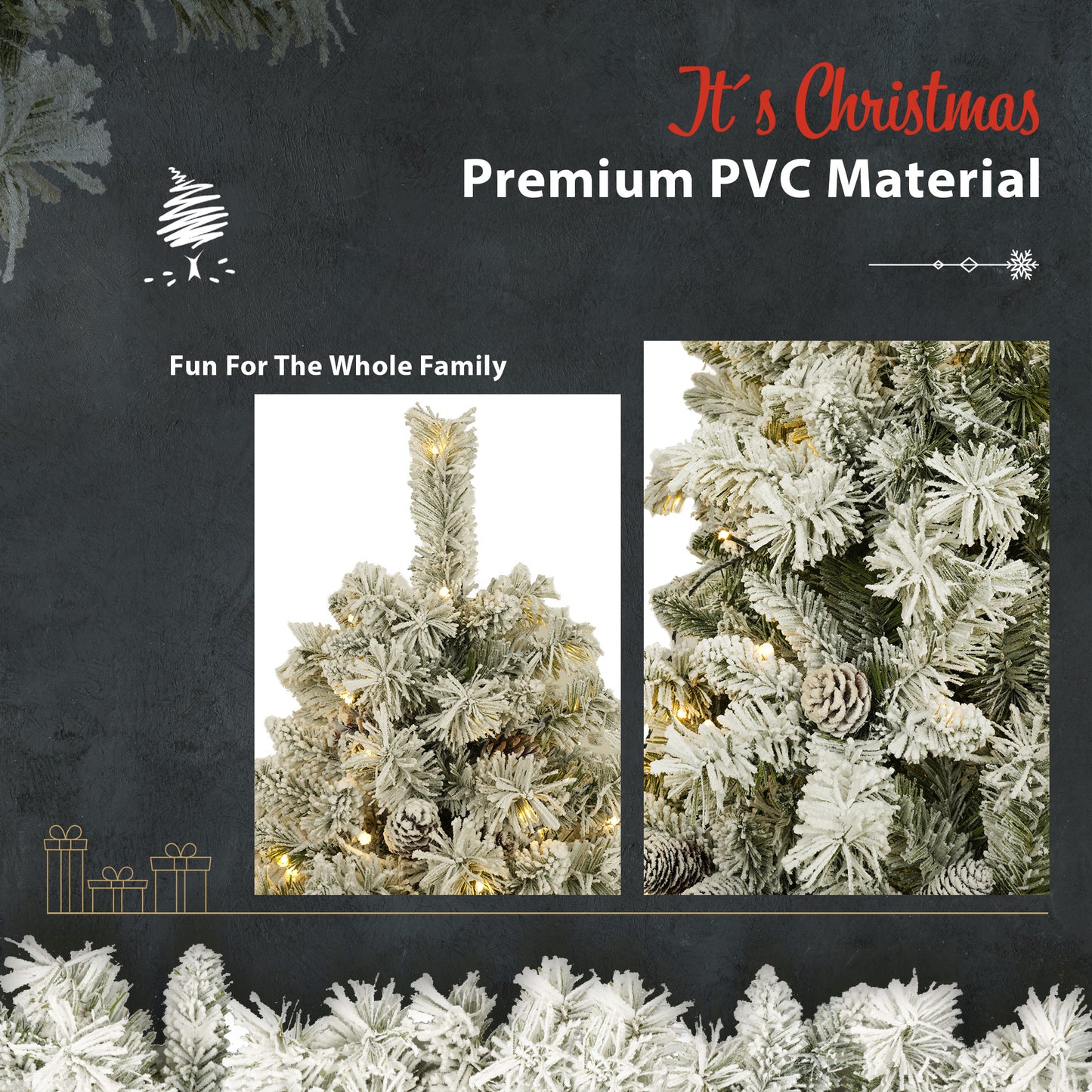 A set of 4 artificial Christmas trees