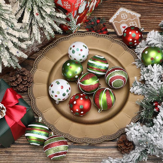 New hand-painted electroplated plastic Christmas ball set