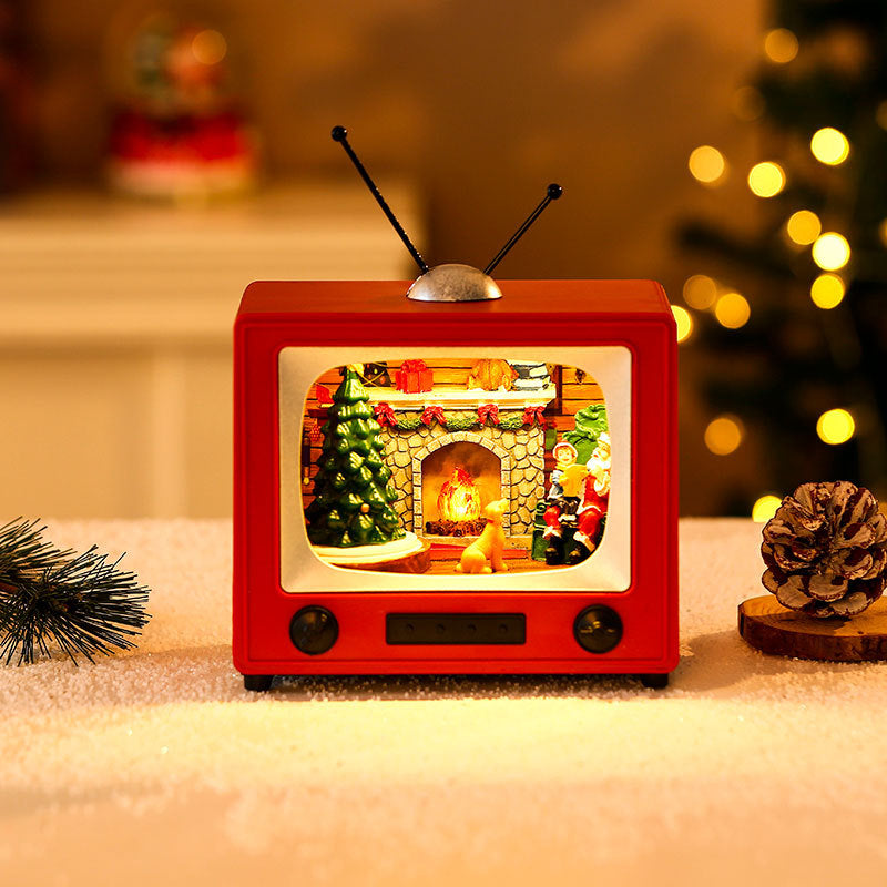 Christmas gifts will spin with music, resin TV, desktop ornaments