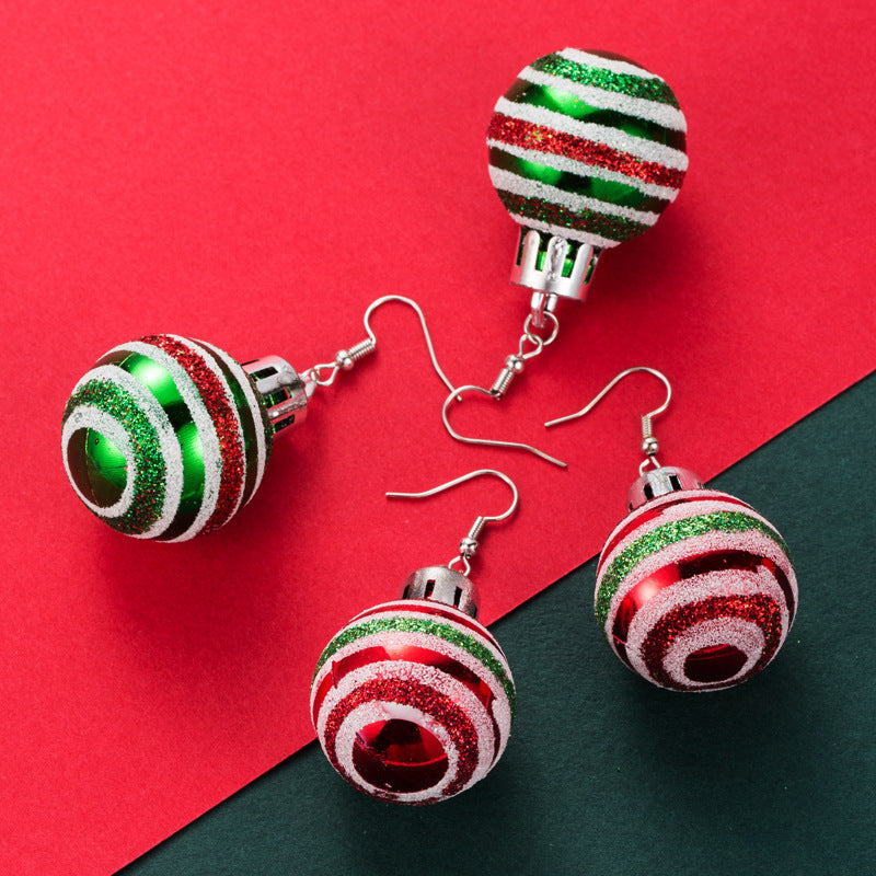 Christmas Ball Stripe Earrings