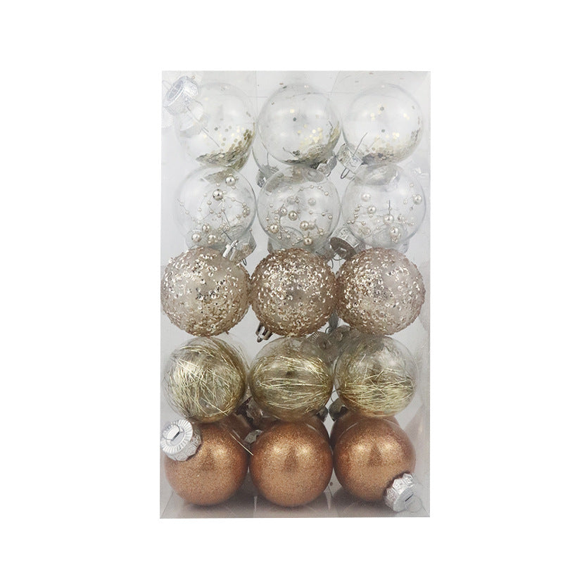 6cm30PCSpet Transparent Christmas Ball Set