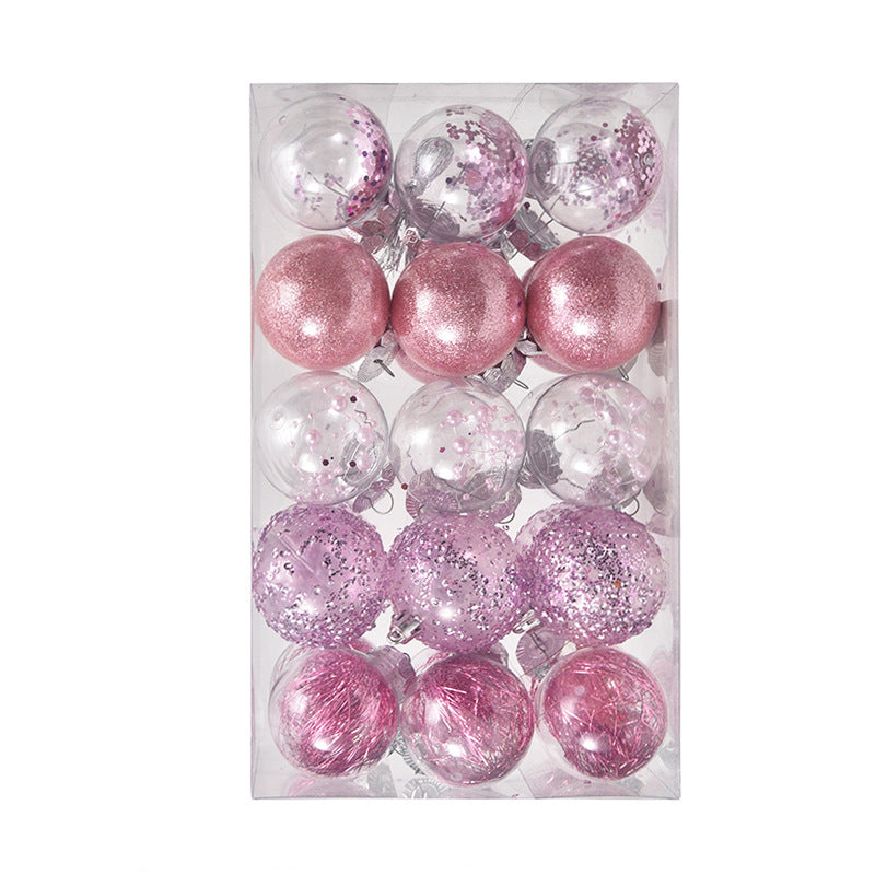 6cm30PCSpet Transparent Christmas Ball Set