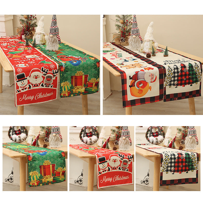 Christmas Decoration Linen Table Flag