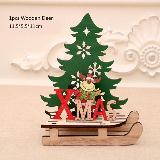 Merry Christmas Santa Claus Wooden Pendants Ornaments