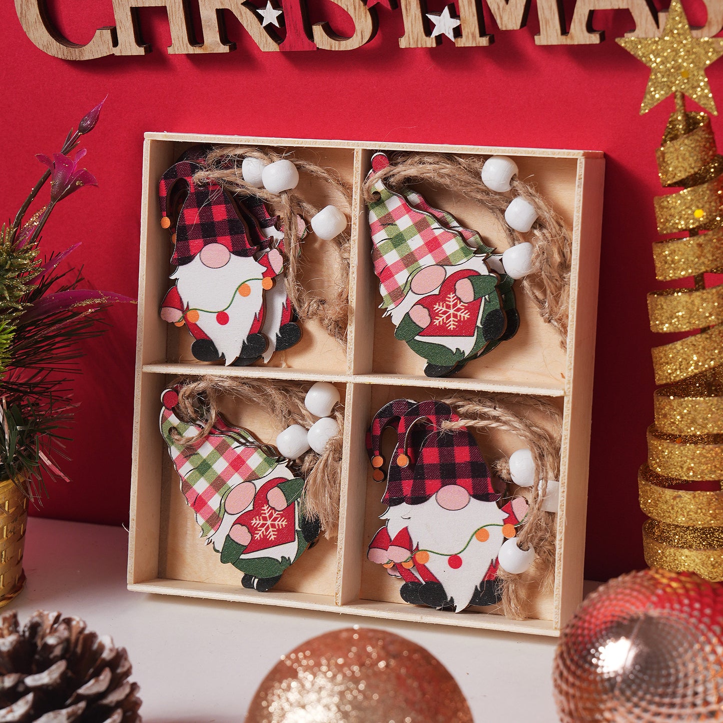 Christmas Ornament Wooden Gift Box