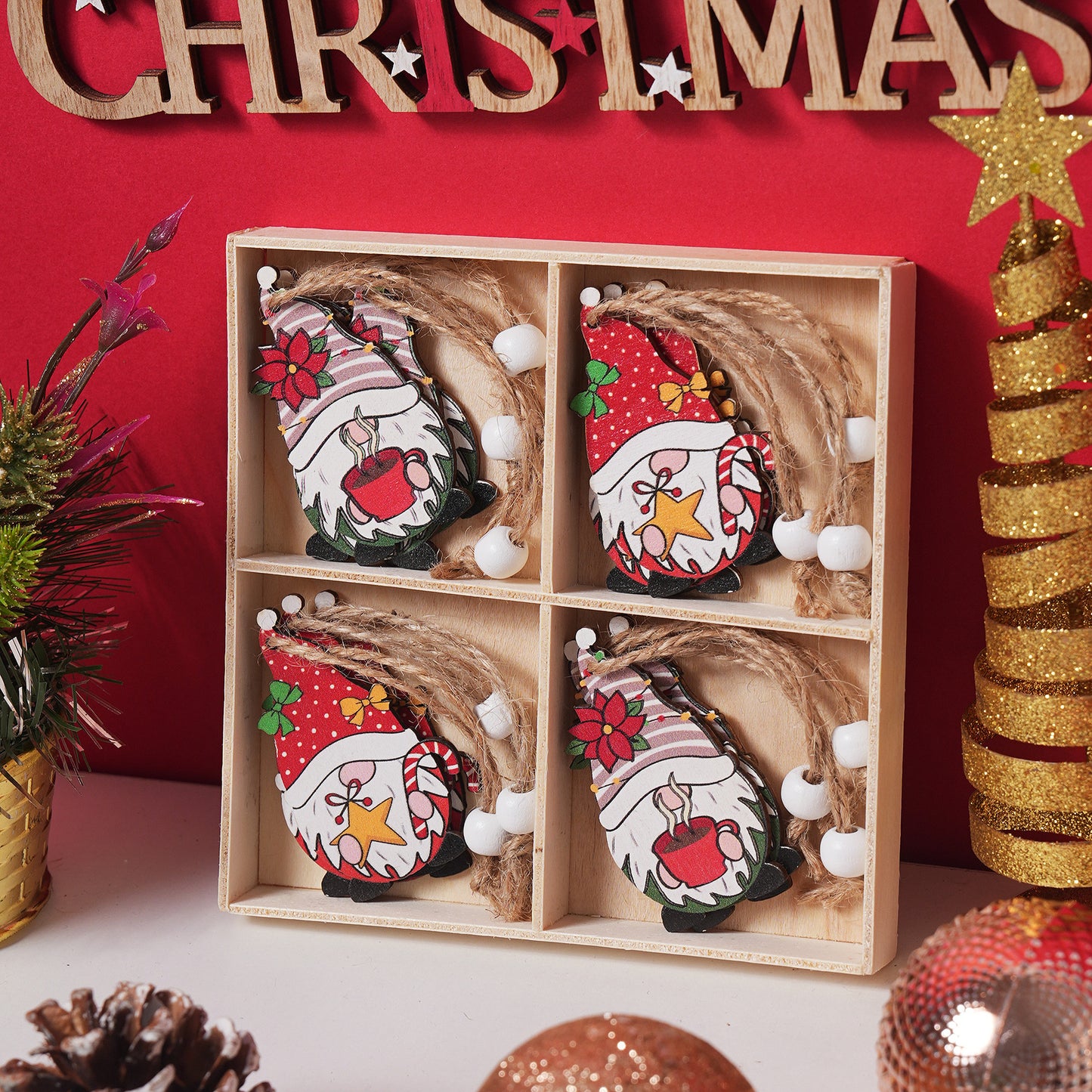 Christmas Ornament Wooden Gift Box