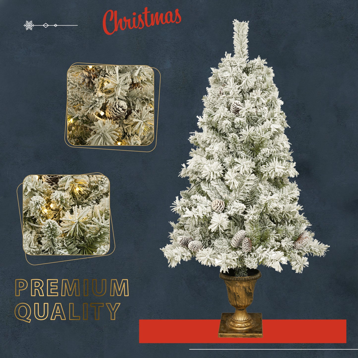 A set of 4 artificial Christmas trees