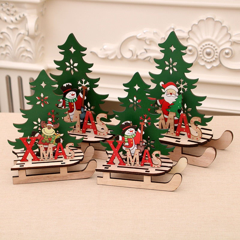 Merry Christmas Santa Claus Wooden Pendants Ornaments