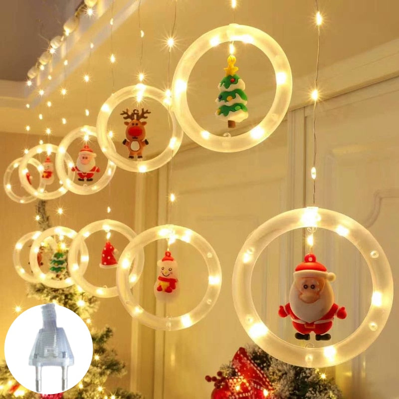 Merry Christmas Santa Claus LED Curtain